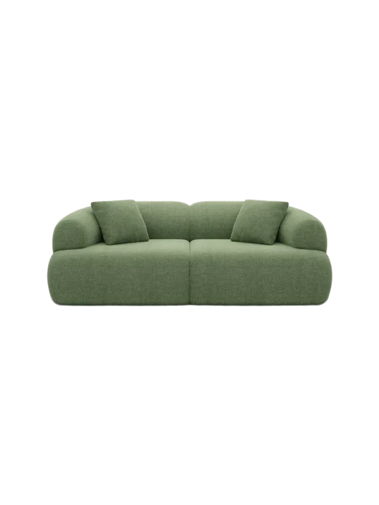 3-Sitzer Design Sofa „Polina“ mit Strukturstoff-Bezug Strukturstoff Grün BLOOMINGLOFT Collection