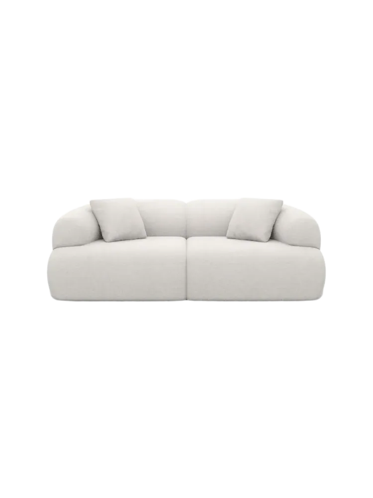 3-Sitzer Design Sofa „Polina“ mit Strukturstoff-Bezug Strukturstoff Weiss BLOOMINGLOFT Collection
