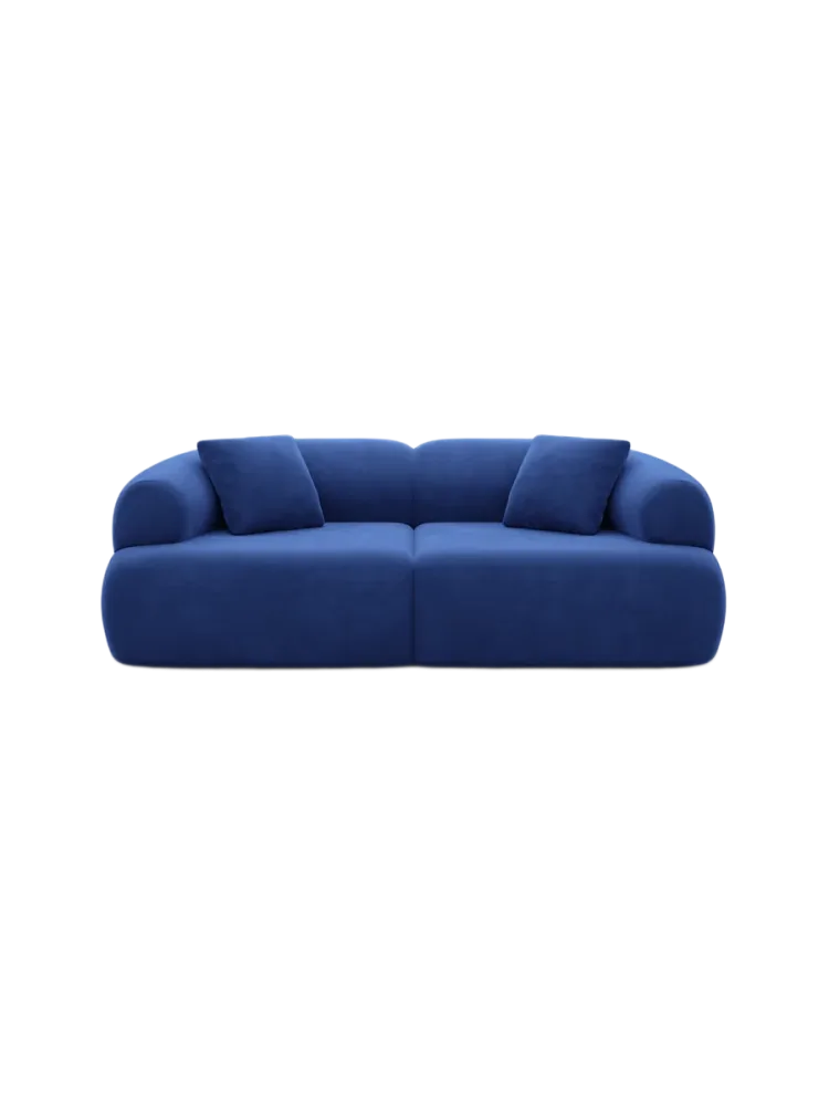 3-Sitzer Design Sofa „Polina“ mit Samtbezug Samtbezug Königsblau BLOOMINGLOFT Collection