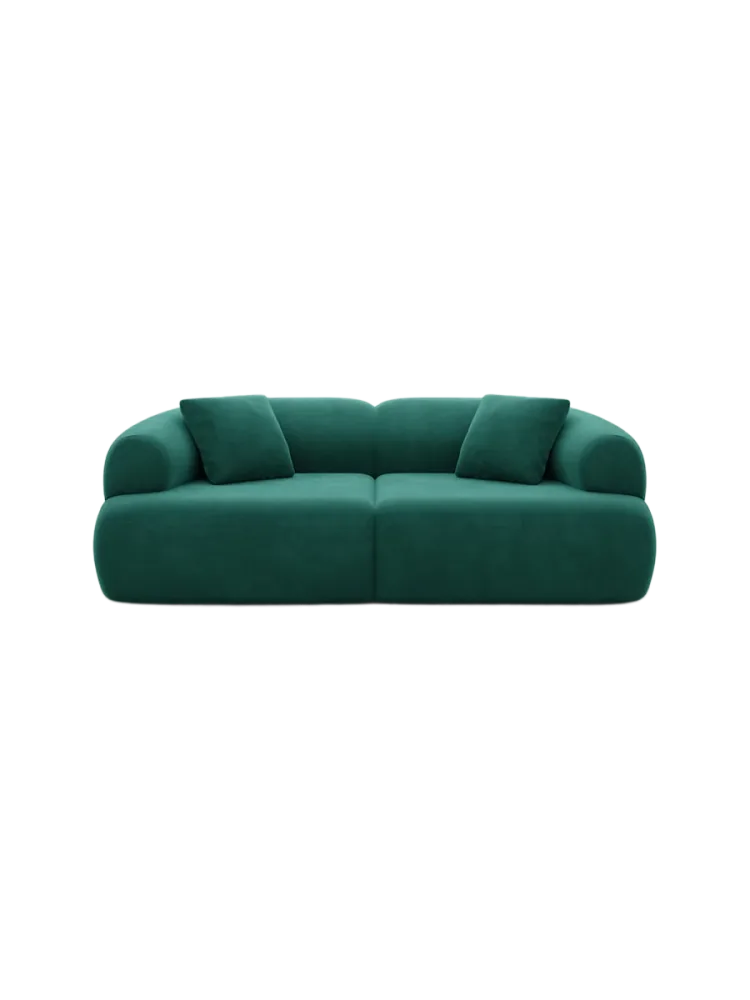 3-Sitzer Design Sofa „Polina“ mit Samtbezug Samtbezug Grün BLOOMINGLOFT Collection