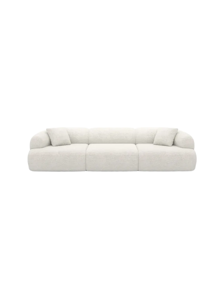 4-Sitzer Design Sofa „Polina“ mit Bouclé-Bezug Bouclé White BLOOMINGLOFT Collection