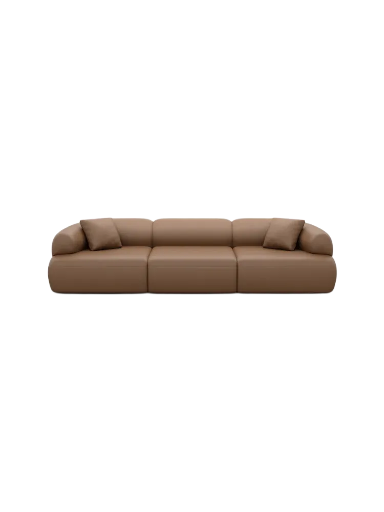 4-Sitzer Design Echtleder Sofa „Polina“ Echtleder Choco Brown BLOOMINGLOFT Collection