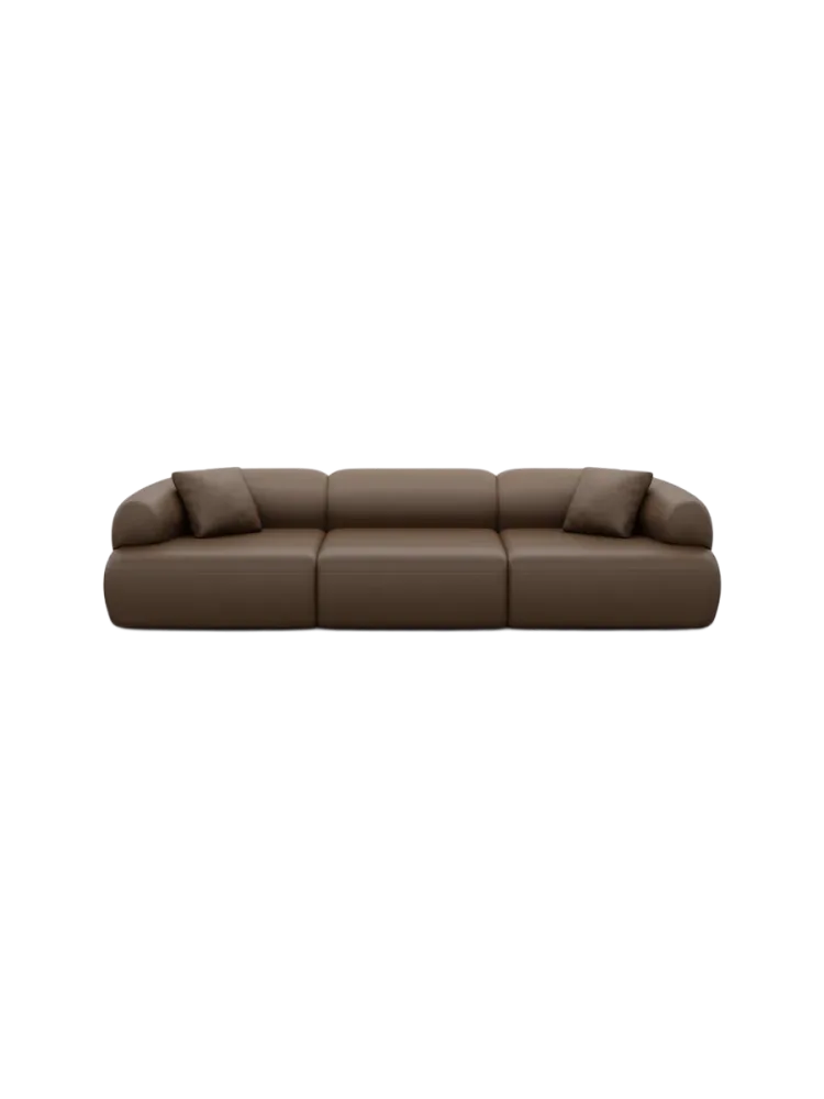 4-Sitzer Design Echtleder Sofa „Polina“ Echtleder Dark Brown BLOOMINGLOFT Collection