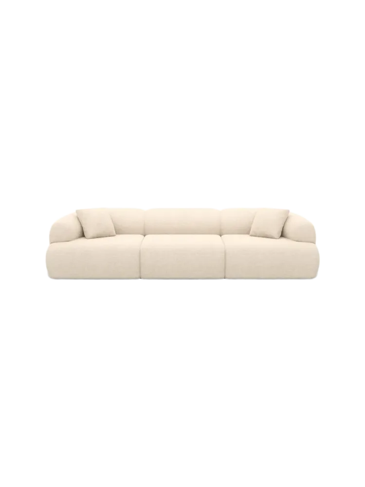 4-Sitzer Design Sofa „Polina“ mit Strukturstoff-Bezug Strukturstoff Cream BLOOMINGLOFT Collection