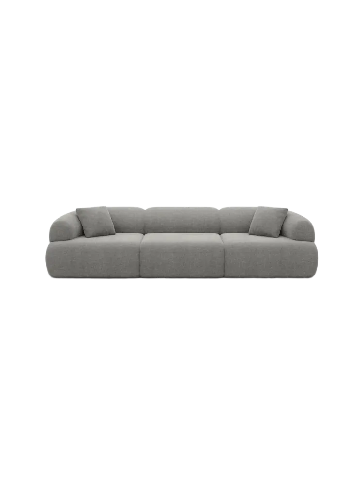 4-Sitzer Design Sofa „Polina“ mit Strukturstoff-Bezug Strukturstoff Grau BLOOMINGLOFT Collection