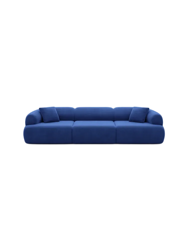 4-Sitzer Design Sofa „Polina“ mit Samtbezug Samtbezug Königsblau BLOOMINGLOFT Collection