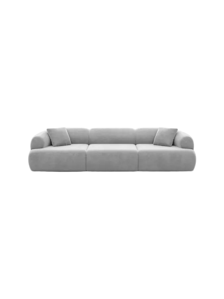 4-Sitzer Design Sofa „Polina“ mit Samtbezug Samtbezug Hellgrau BLOOMINGLOFT Collection
