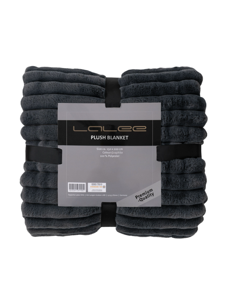 Hochwertige Kuscheldecke „Plush“ 150 x 200 cm, Graphit LALEE