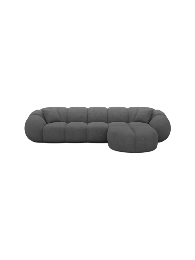 4-Sitzer Design Ecksofa „Panda“ mit Bouclé-Bezug Bouclé Graphit BLOOMINGLOFT Collection