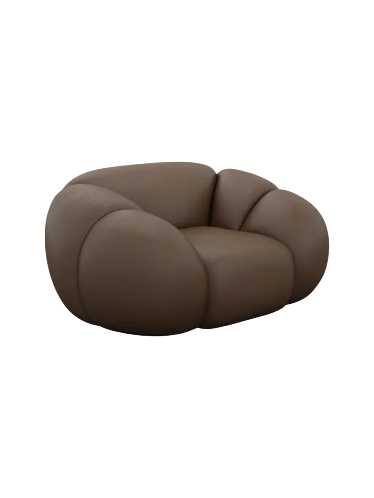 Design Echtleder Loungesessel „Panda“ Echtleder Dark Brown BLOOMINGLOFT Collection