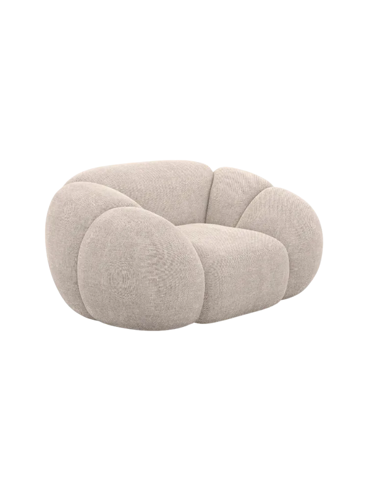 Design Loungesessel „Panda“ mit Strukturstoff-Bezug Strukturstoff Beige BLOOMINGLOFT Collection