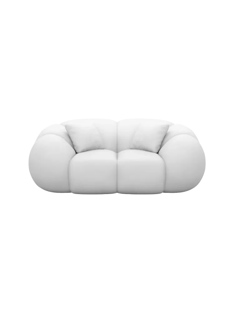 2-Sitzer Design Echtleder Sofa „Panda“ Echtleder White BLOOMINGLOFT Collection