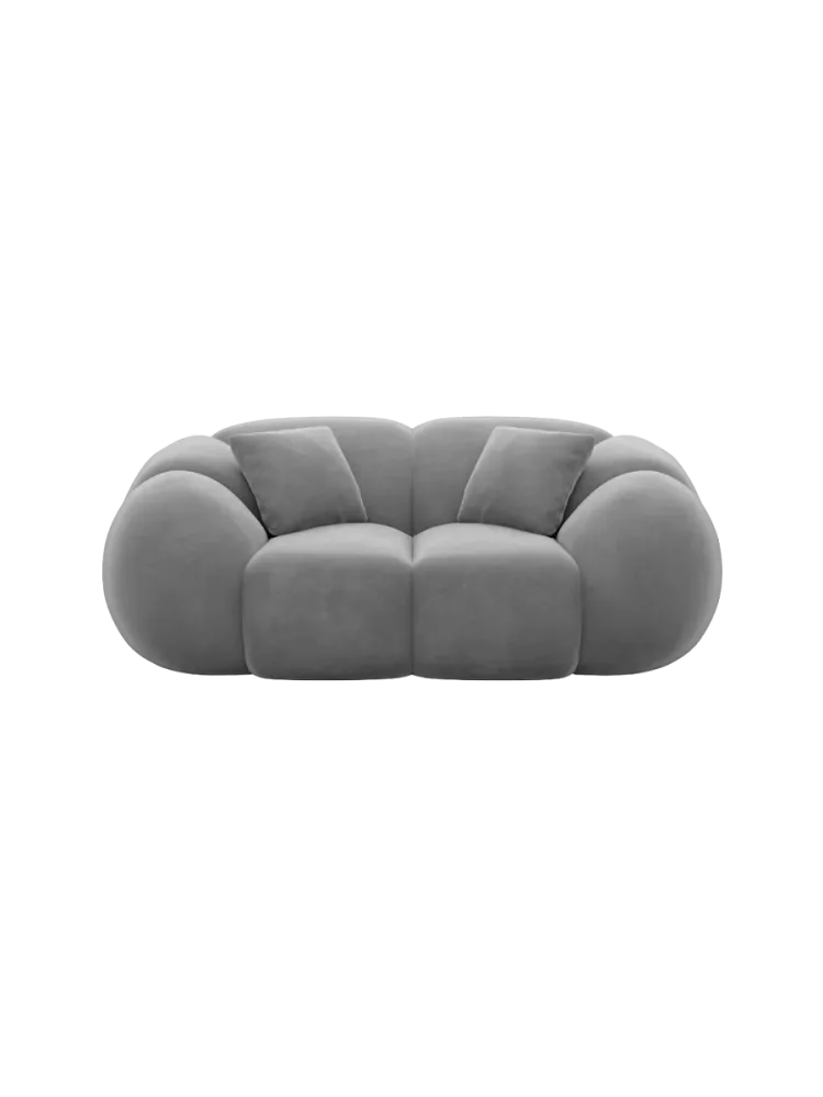 2-Sitzer Design Sofa „Panda“ mit Samtbezug Samtbezug Dunkelgrau BLOOMINGLOFT Collection