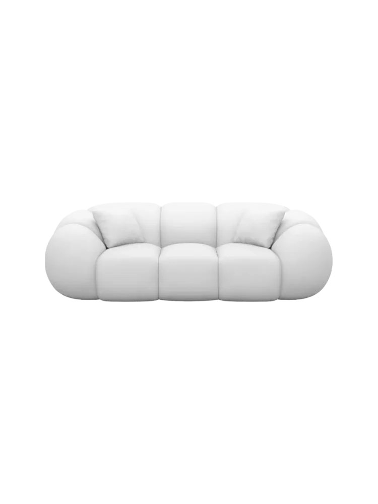 3-Sitzer Design Echtleder Sofa „Panda“ Echtleder White BLOOMINGLOFT Collection