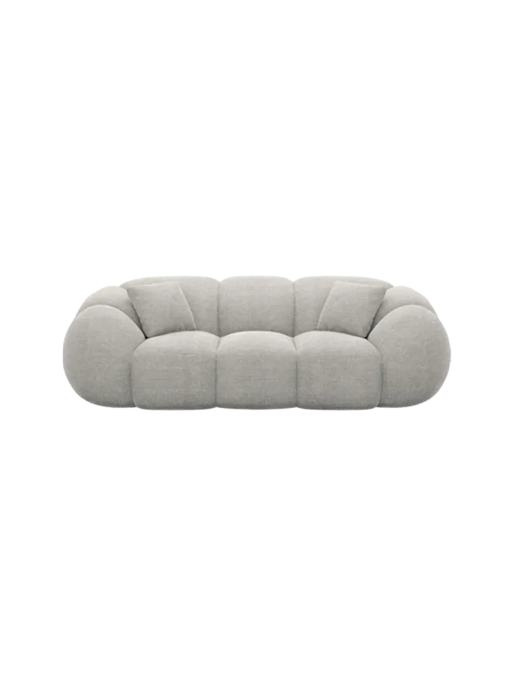 3-Sitzer Design Sofa „Panda“ mit Strukturstoff-Bezug Strukturstoff Hellgrau BLOOMINGLOFT Collection