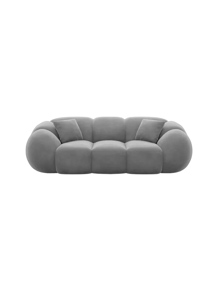 3-Sitzer Design Sofa „Panda“ mit Samtbezug Samtbezug Dunkelgrau BLOOMINGLOFT Collection