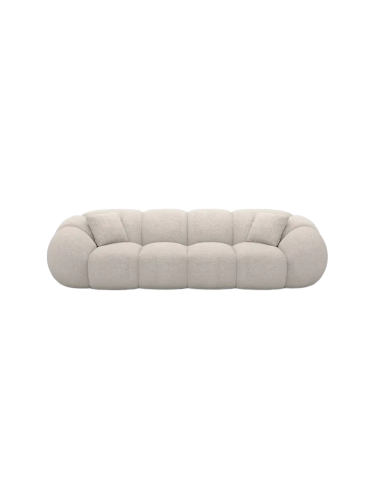 4-Sitzer Design Sofa „Panda“ mit Bouclé-Bezug Bouclé Toffee BLOOMINGLOFT Collection