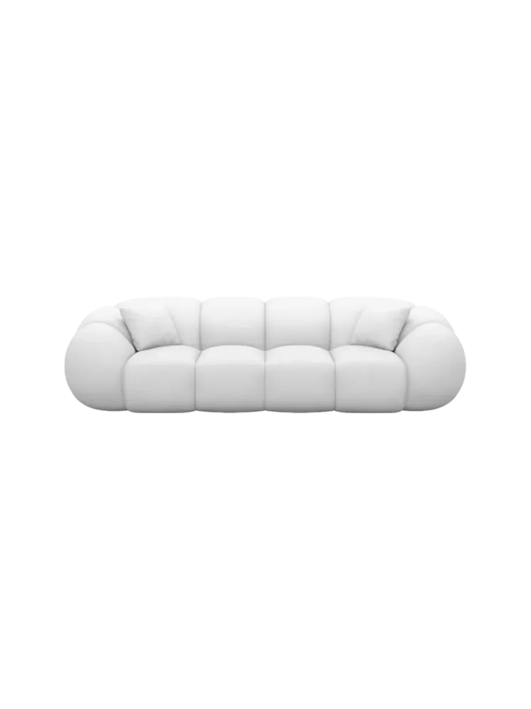 4-Sitzer Design Echtleder Sofa „Panda“ Echtleder White BLOOMINGLOFT Collection
