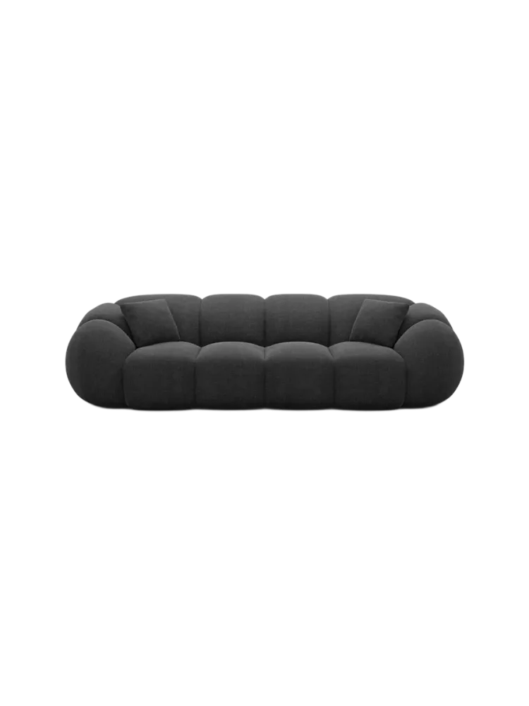 4-Sitzer Design Sofa „Panda“ mit Strukturstoff-Bezug Strukturstoff Schwarz BLOOMINGLOFT Collection