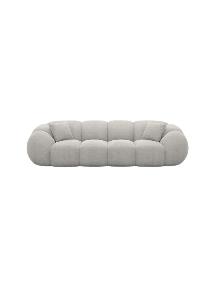 4-Sitzer Design Sofa „Panda“ mit Strukturstoff-Bezug Strukturstoff Hellgrau BLOOMINGLOFT Collection