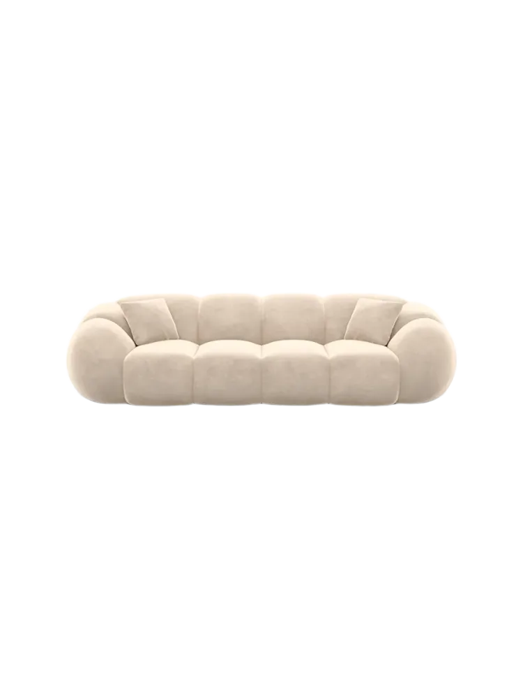 4-Sitzer Design Sofa „Panda“ mit Samtbezug Samtbezug Cream BLOOMINGLOFT Collection