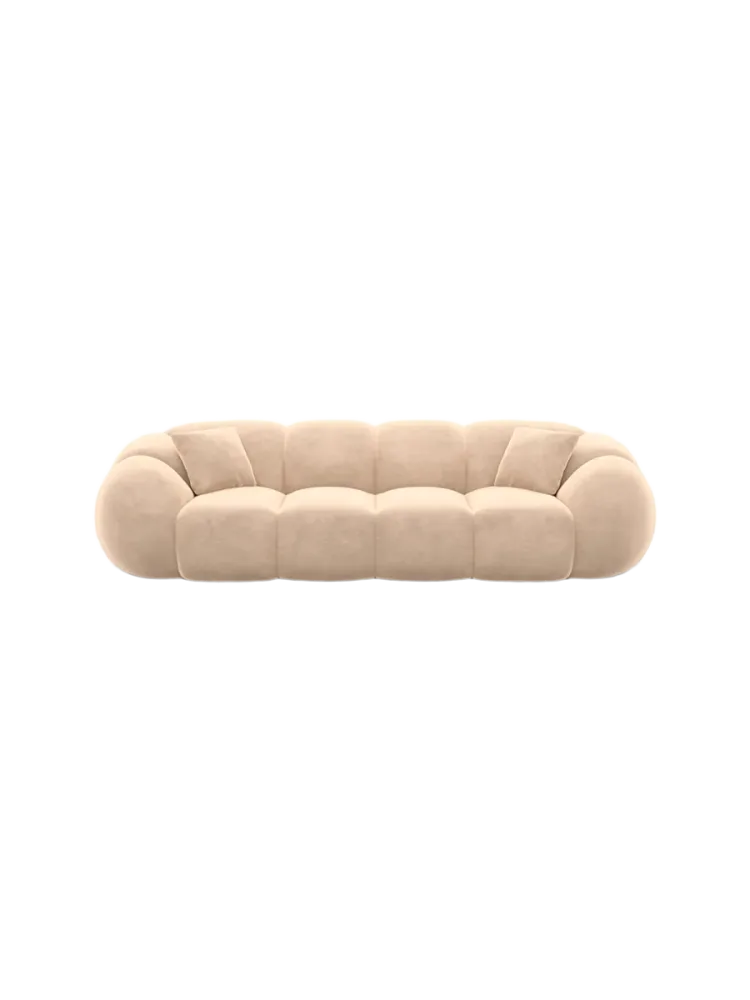 4-Sitzer Design Sofa „Panda“ mit Samtbezug Samtbezug Beige BLOOMINGLOFT Collection