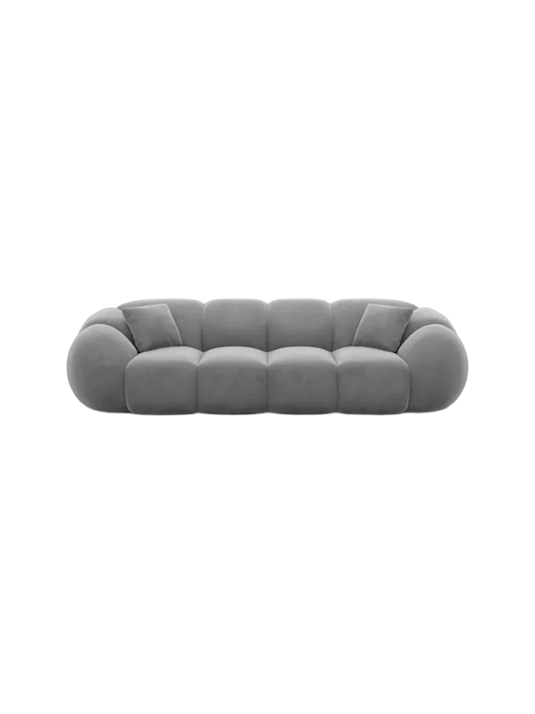 4-Sitzer Design Sofa „Panda“ mit Samtbezug Samtbezug Dunkelgrau BLOOMINGLOFT Collection