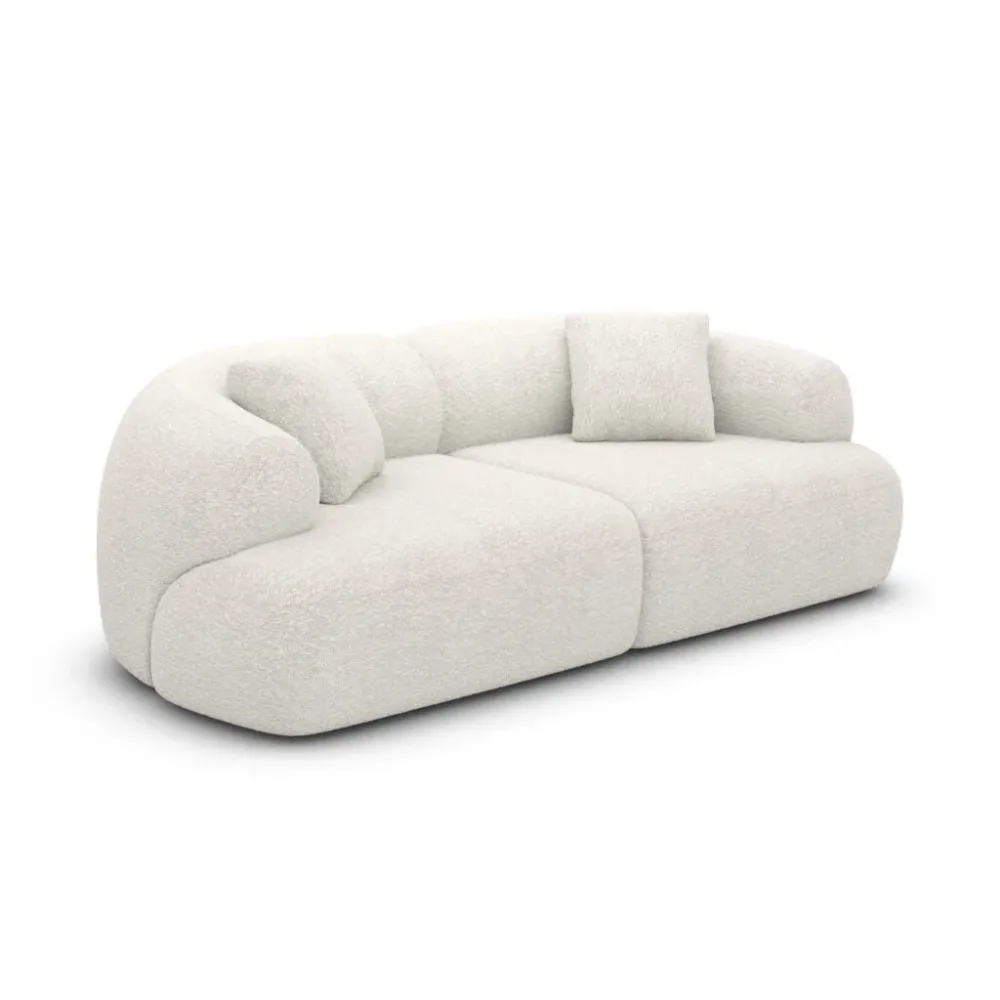 3-Sitzer Design Sofa „Polina“ mit Bouclé-Bezug Bouclé White BLOOMINGLOFT Collection