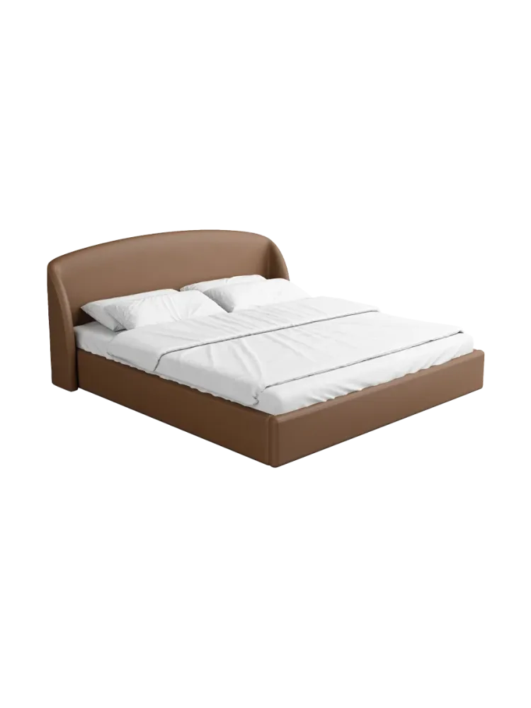 Design Polsterbett „Riva“ mit Ablagefach, Kunstleder Choco Brown Kunstleder Schokobraun BLOOMINGLOFT Collection