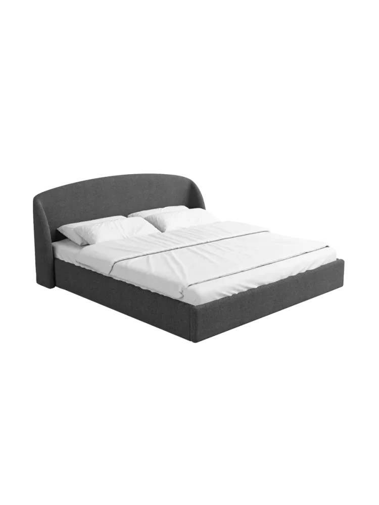 Design Polsterbett „Riva“ mit Ablagefach, Webstoff Anthrazit Strukturstoff Anthrazit BLOOMINGLOFT Collection