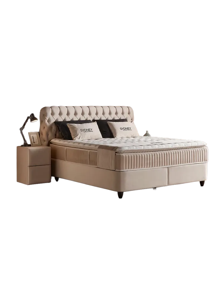 Design Boxspringbett „Sydney Beige“, verschiedene Grössen SCANDIBEDDING