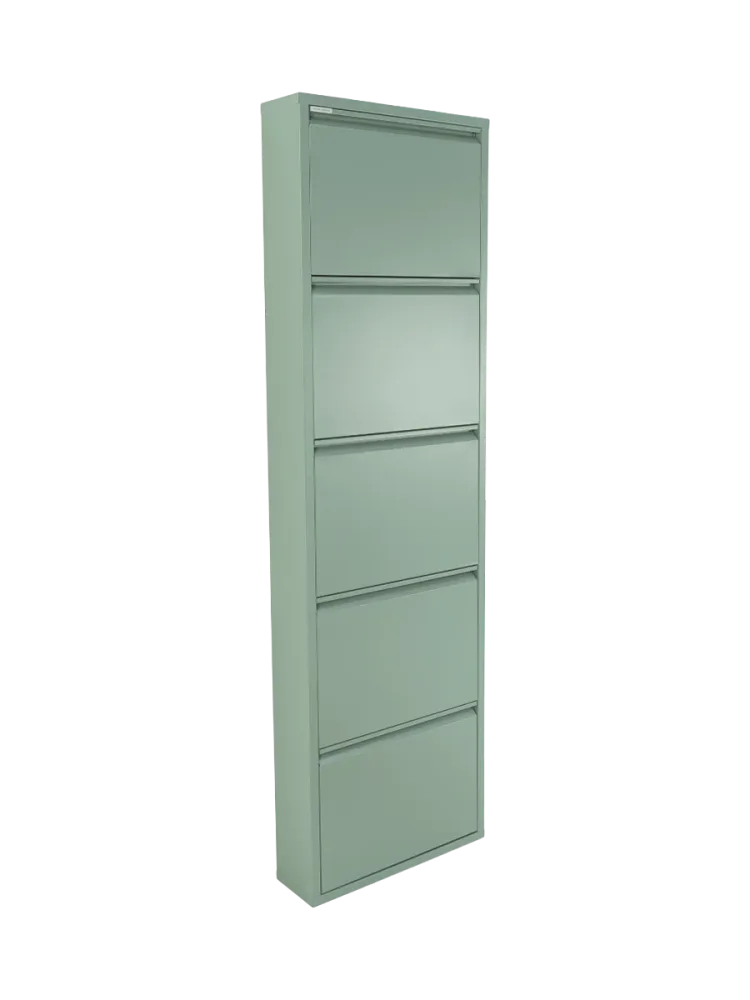 Spinder Design Schuhschrank Hesta Grün Stahl 50 cm 169 cm - Farbe: Dusty Green - Schuhschrank