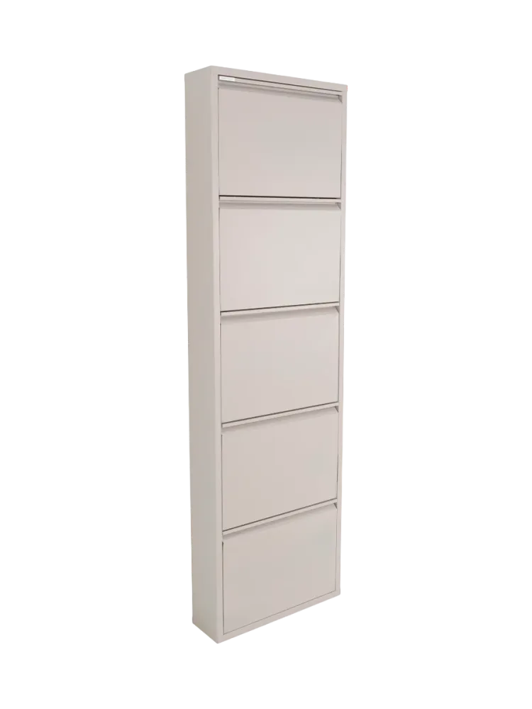 Spinder Design Schuhschrank Hesta Braun Stahl 50 cm 169 cm - Farbe: taupe - Schuhschrank