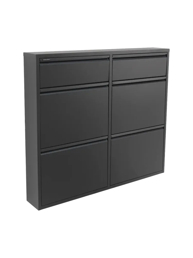 Spinder Design Schuhschrank Hesta Schwarz Stahl 98 cm 86 cm - Schuhschrank