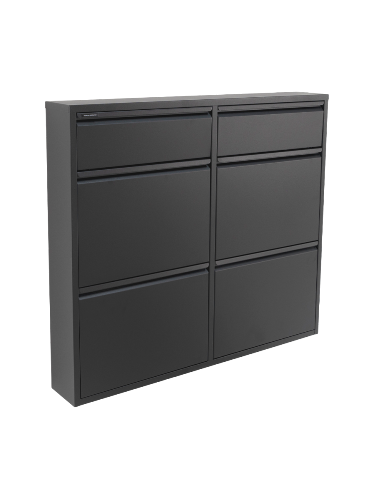 Spinder Design Schuhschrank Hesta Schwarz Stahl 98 cm 86 cm - Schuhschrank