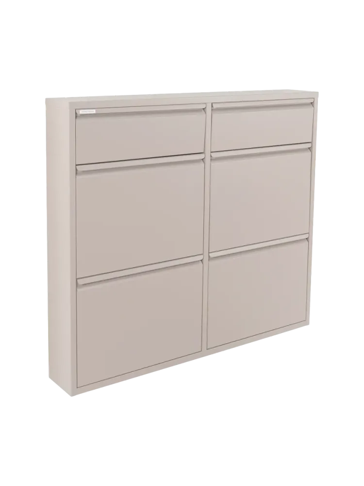 Spinder Design Schuhschrank Viva Braun/Grau Stahl 98 cm 86 cm - Farbe: taupe - Schuhschrank