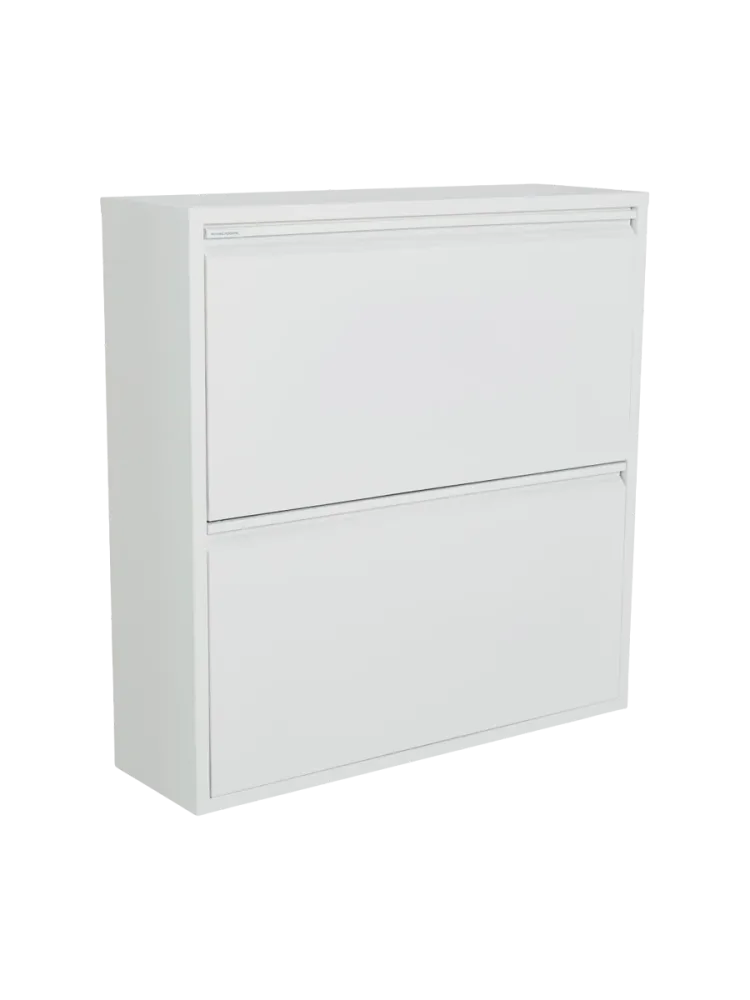 Spinder Design Schuhschrank Hesta Weiss Stahl 75 cm 77.5 cm - Schuhschrank