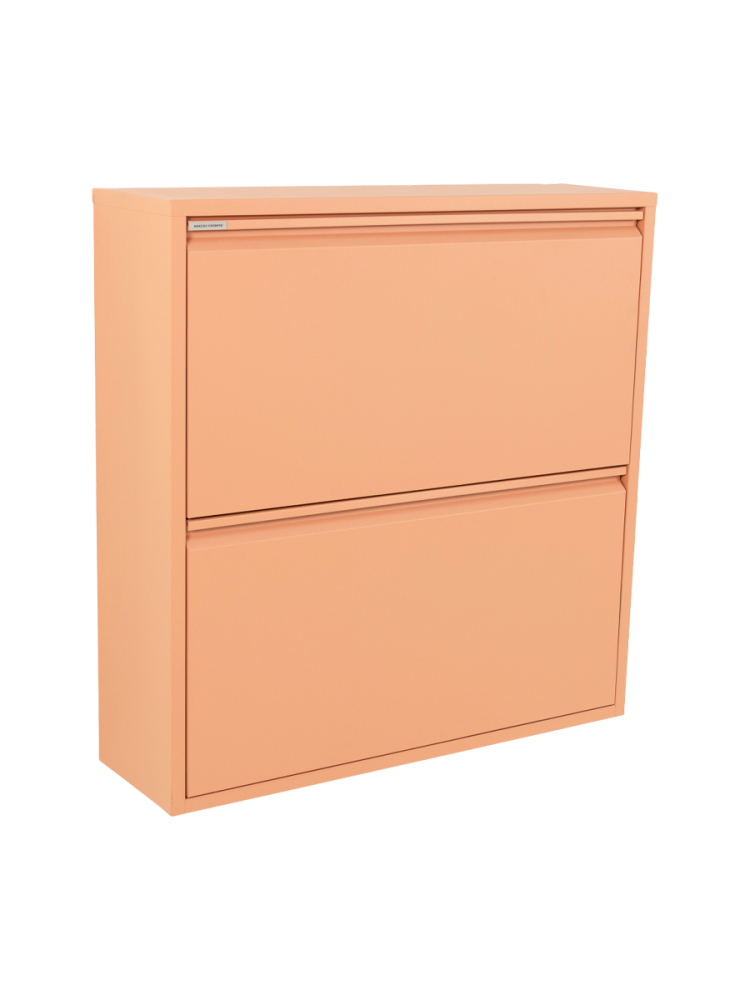 Spinder Design Schuhschrank Hesta Orange Stahl B 75 cm H 77.5 cm - Farbe: Terracotta - Schuhschrank
