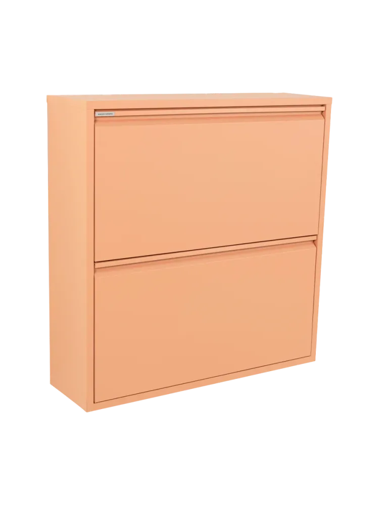 Spinder Design Schuhschrank Hesta Orange Stahl B 75 cm H 77.5 cm - Farbe: Terracotta - Schuhschrank