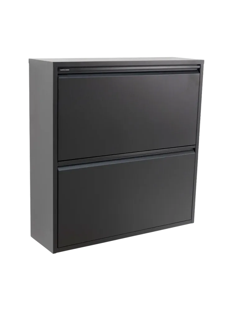 Spinder Design Schuhschrank Hesta Schwarz Stahl 75 cm 77.5 cm - Schuhschrank