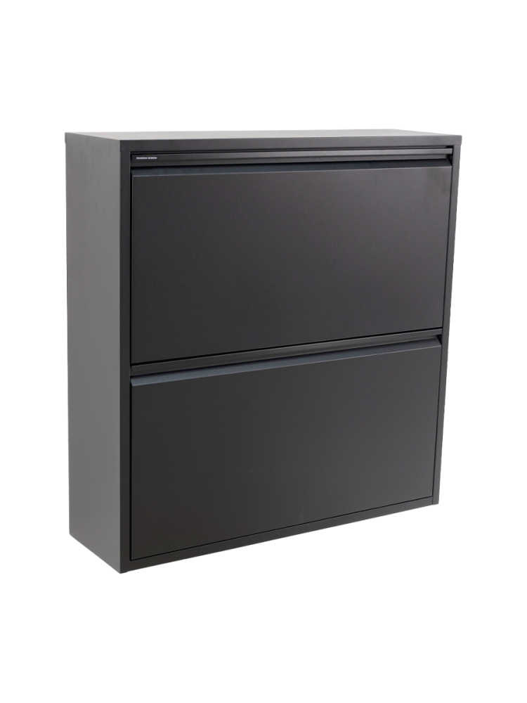 Spinder Design Schuhschrank Hesta Schwarz Stahl 75 cm 77.5 cm - Schuhschrank