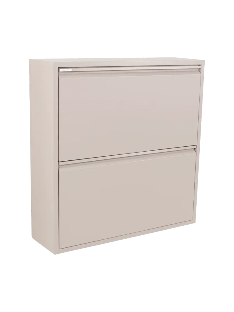 Spinder Design Schuhschrank Hesta Braun Stahl 75 cm 77.5 cm - Farbe: taupe - Schuhschrank