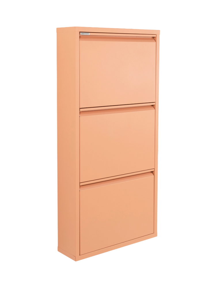 Spinder Design Schuhschrank Hesta Orange Stahl B 50 H 103 cm - Farbe: Terracotta - Schuhschrank