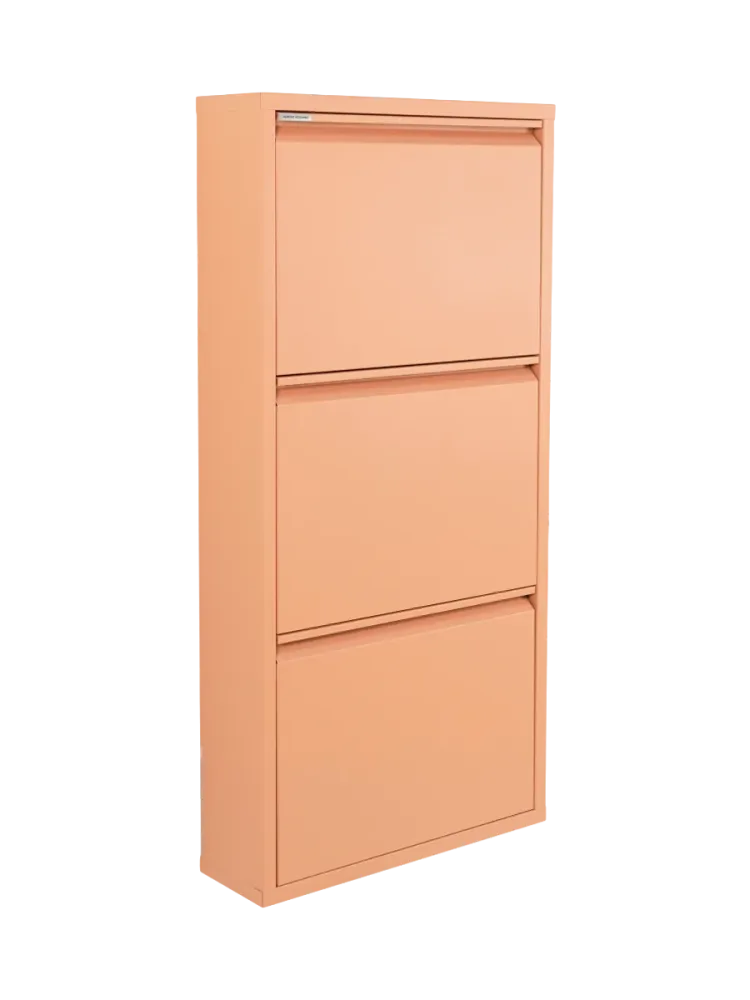 Spinder Design Schuhschrank Hesta Orange Stahl B 50 H 103 cm - Farbe: Terracotta - Schuhschrank