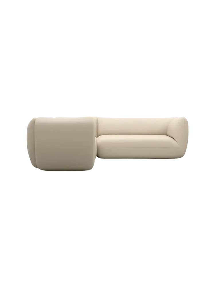 5-Sitzer Design Echtleder Ecksofa „Savoy“ Echtleder Beige BLOOMINGLOFT Collection