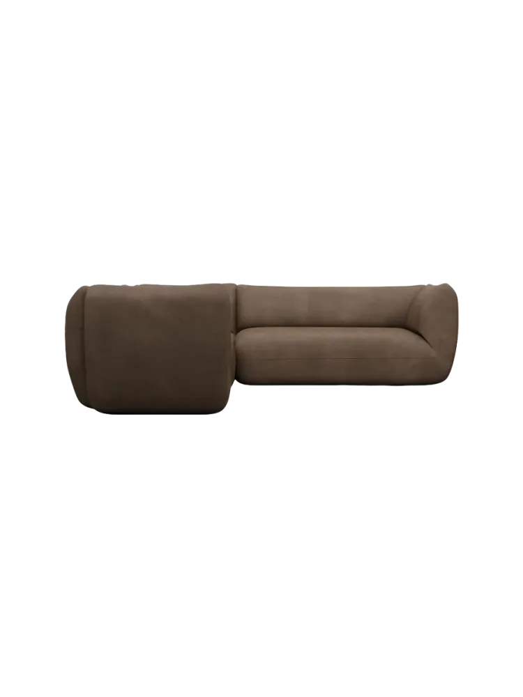 5-Sitzer Design Echtleder Ecksofa „Savoy“ Echtleder Dark Brown BLOOMINGLOFT Collection