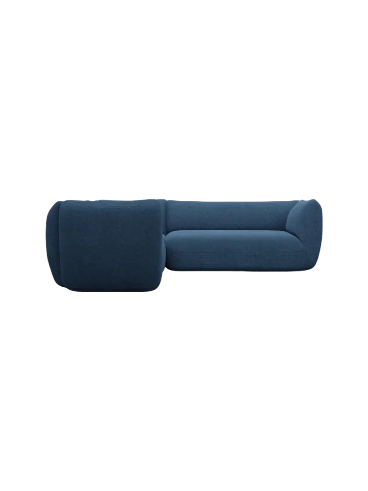 5-Sitzer Design Ecksofa „Savoy“ mit Strukturstoff-Bezug Strukturstoff Dunkelblau BLOOMINGLOFT Collection