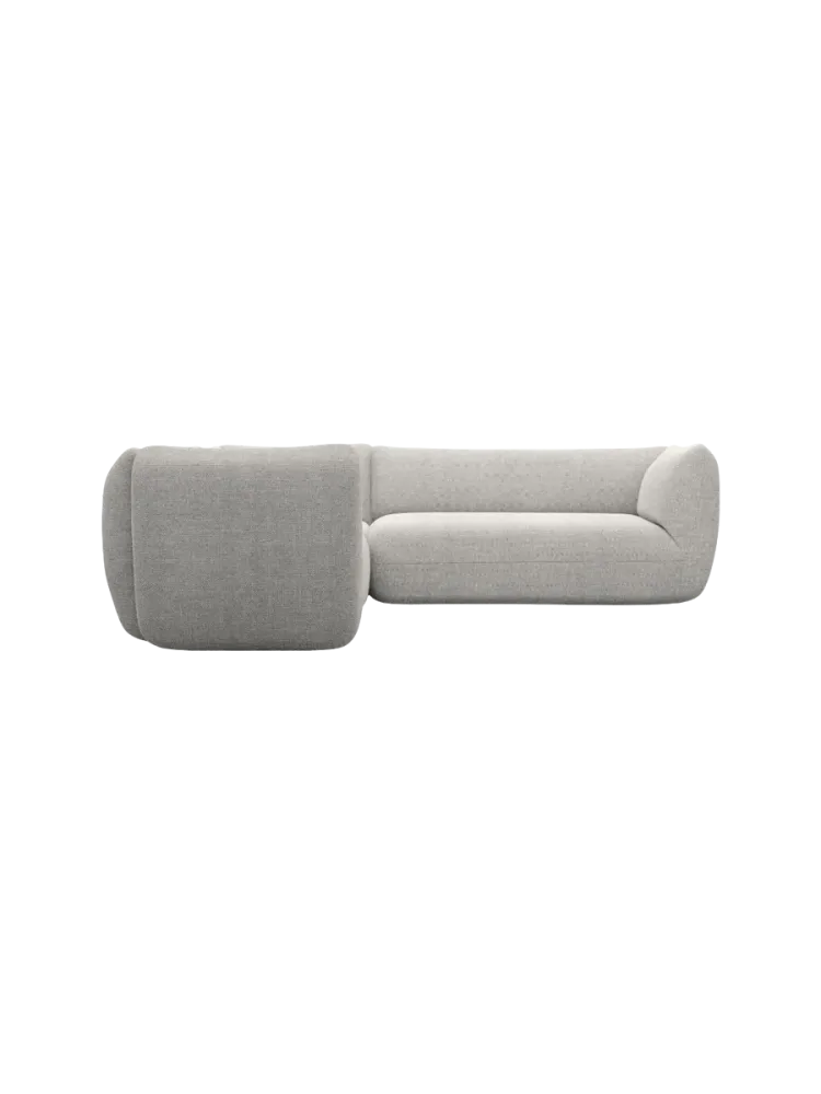 5-Sitzer Design Ecksofa „Savoy“ mit Strukturstoff-Bezug Strukturstoff Hellgrau BLOOMINGLOFT Collection