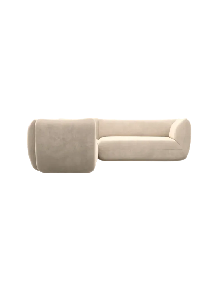 5-Sitzer Design Ecksofa „Savoy“ mit Samtbezug Samtbezug Cream BLOOMINGLOFT Collection