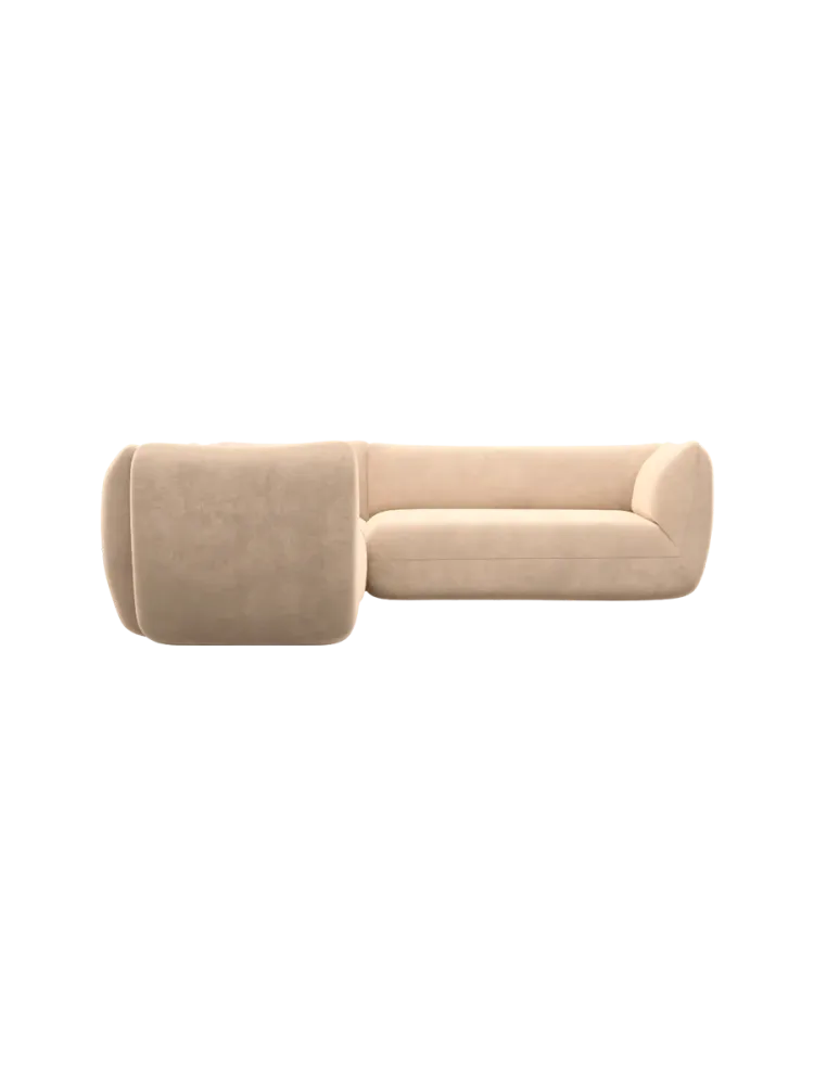 5-Sitzer Design Ecksofa „Savoy“ mit Samtbezug Samtbezug Beige BLOOMINGLOFT Collection